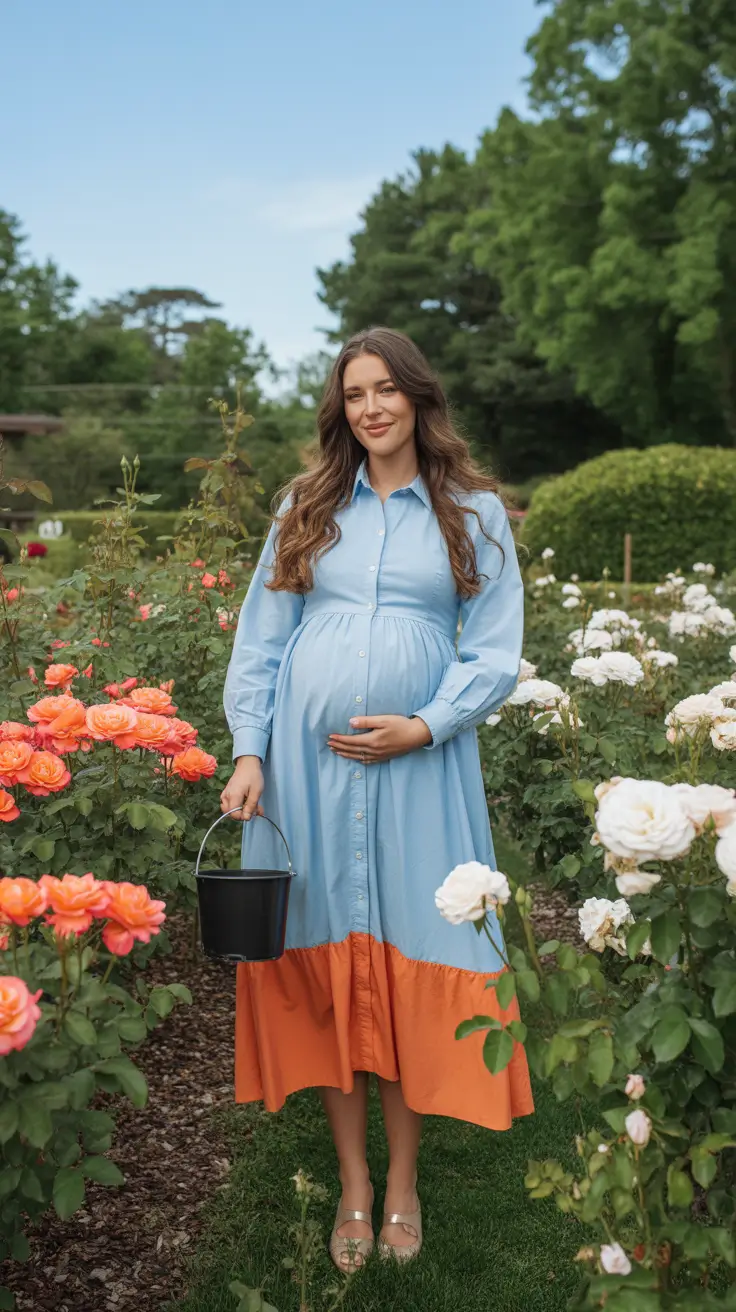 top spring outfit for pregnant women 2026 Garden-Fresh Color Harmony