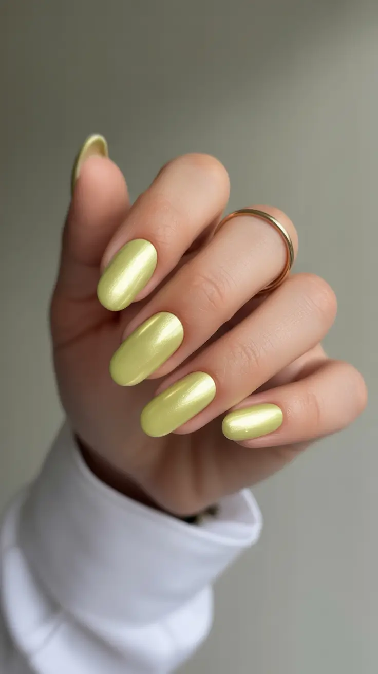 best classy spring nails 2026 Lemon-Satin Almond Shine