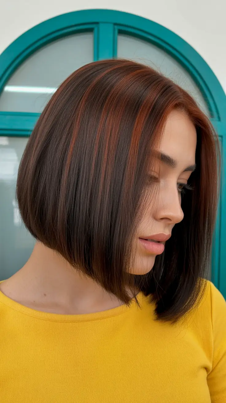 best spring bob haircut 2026 Chestnut Bob With Copper Veils