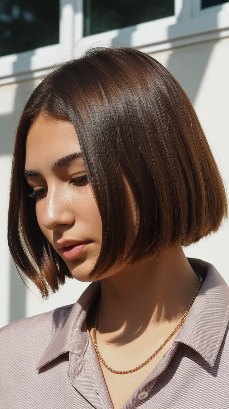 best spring bob haircut 2026 Glossy Cocoa Mini Bob