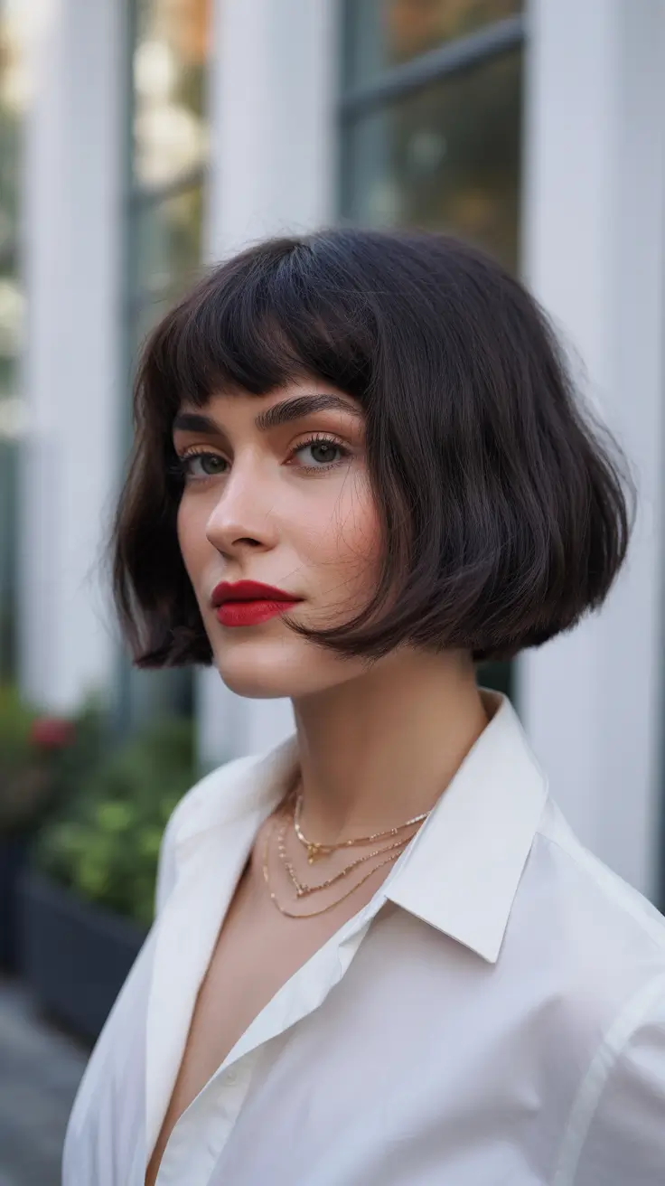best spring bob haircut 2026 Parisian Bob With Baby Bangs