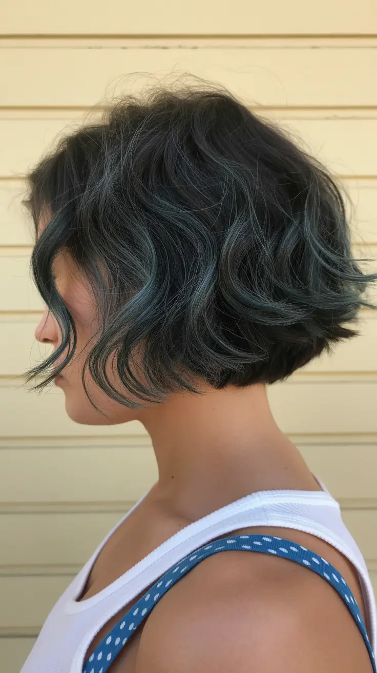best spring bob haircut 2026 Midnight Teal Bob