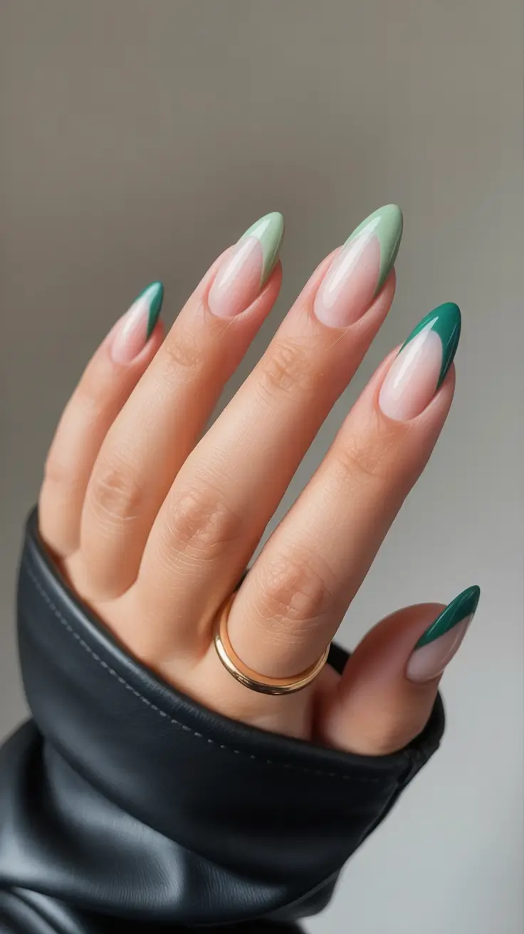 best spring french tip nails 2026 Fresh mint green sculpted French