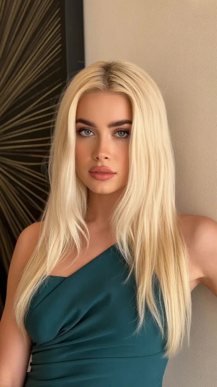 best spring long haircut trends 2026 Glass Blonde Length With Invisible Layers