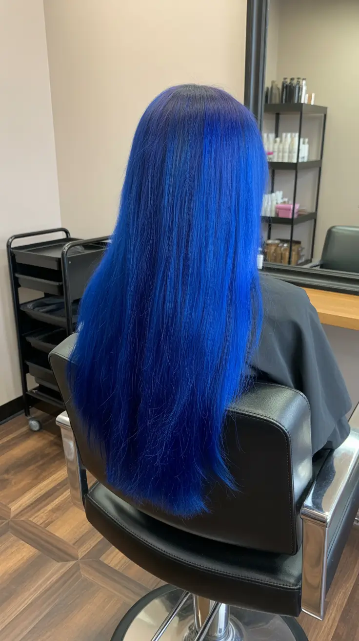 best spring long haircut trends 2026 Electric Sapphire Ultra Long Length