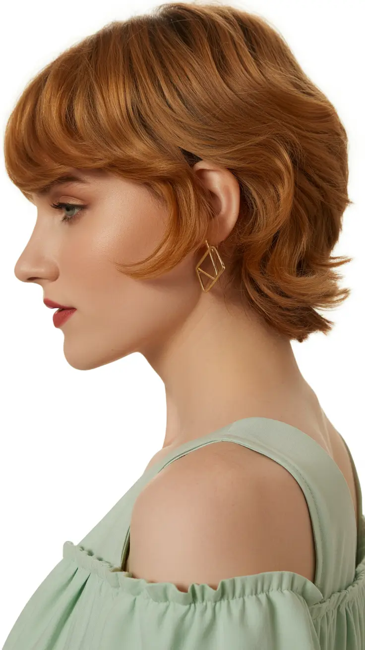 best spring short haircut ideas 2026 Feathered Copper Pixie Shag