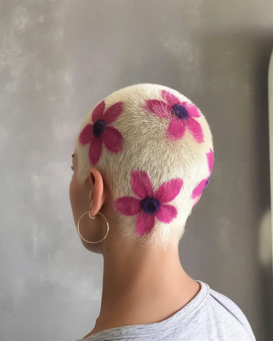 best spring short haircut ideas 2026 Floral Buzz Artistic Undercut