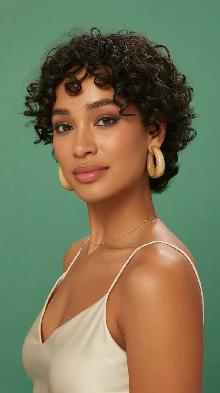 best spring short haircut ideas 2026 Soft Curly Crop with Spring Lift