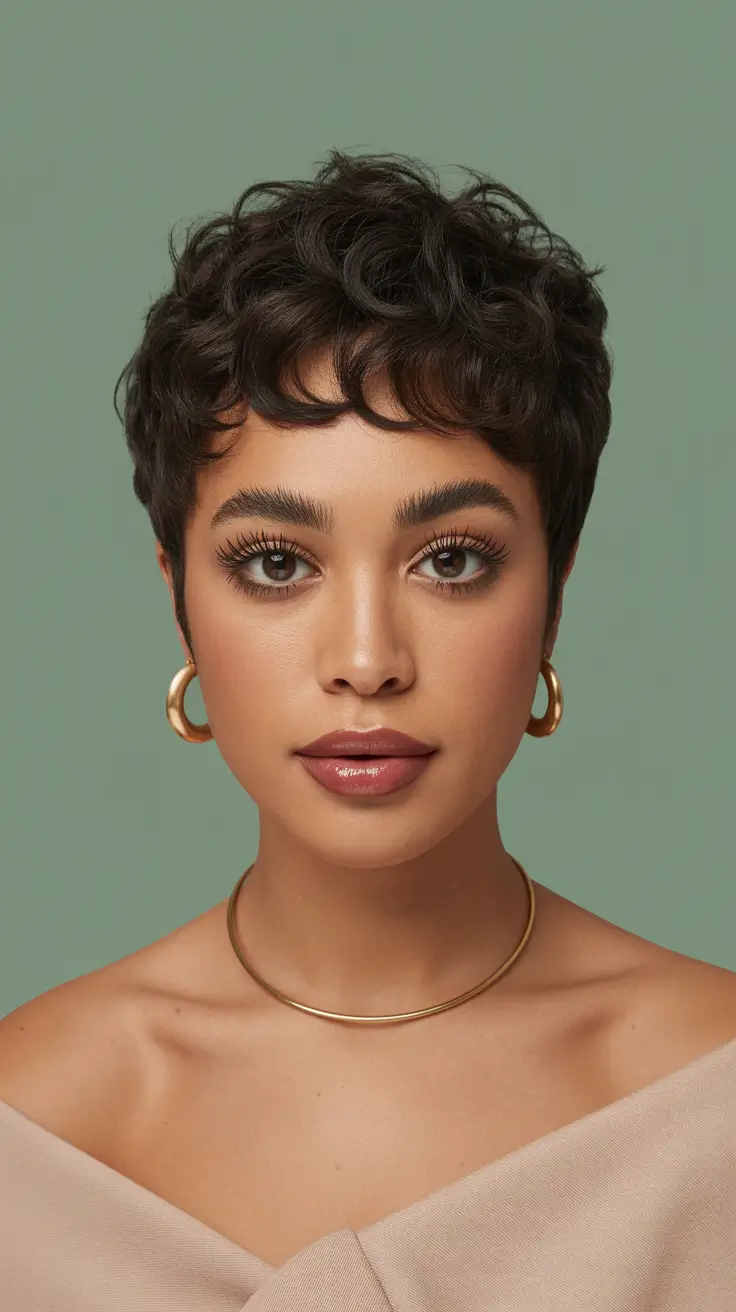 best spring short haircut ideas 2026 Airy Micro Curl Pixie