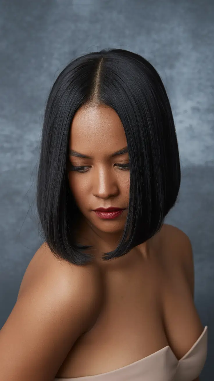 best spring short haircut ideas 2026 Liquid Blunt Collarbone Bob