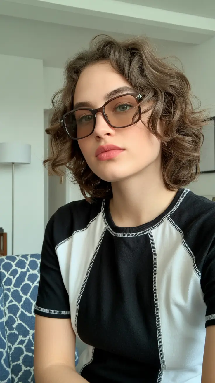 spring brown hair color 2026 Textured Brunette Bob with Playful Spring Movement