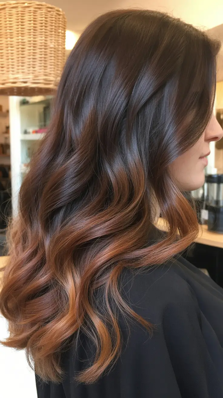 spring brown hair color 2026 Caramel-Infused Brunette Waves