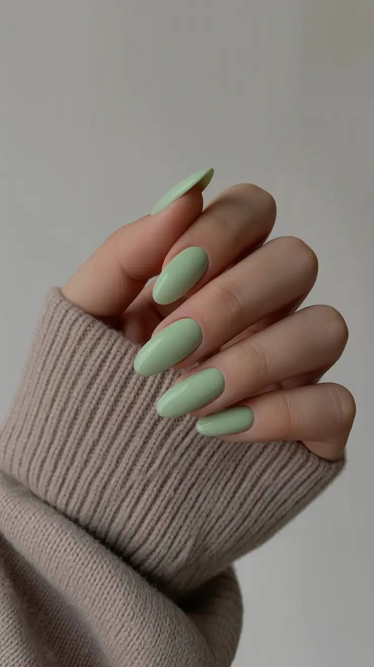 classy spring nails 2026 Mint Almond Serenity for Soft Spring Mornings