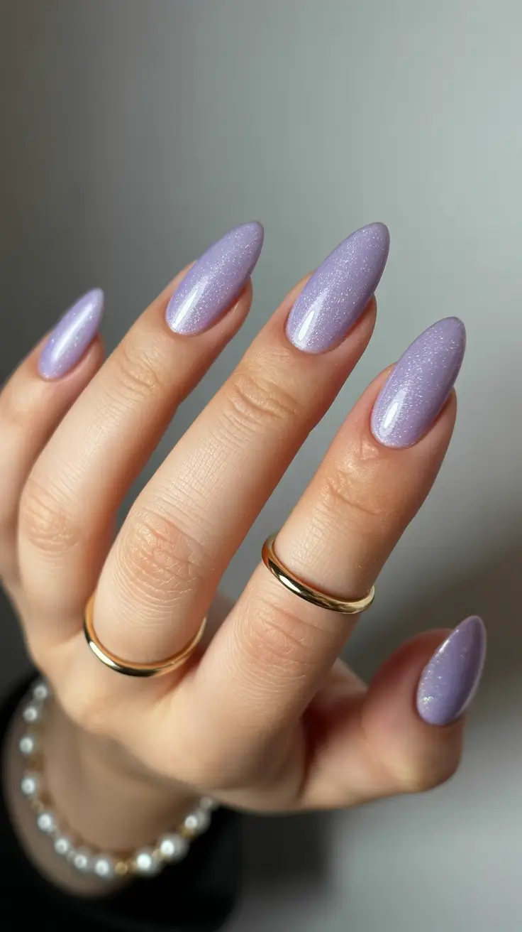 spring cat eye nails 2026 Sheer Lavender Light Cat Eye for Airy Spring Nails