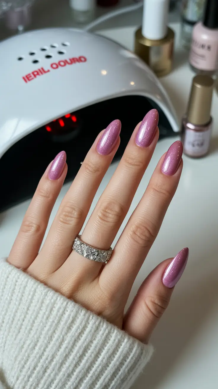 spring cat eye nails 2026 Soft Rose Quartz Pink Cat Eye