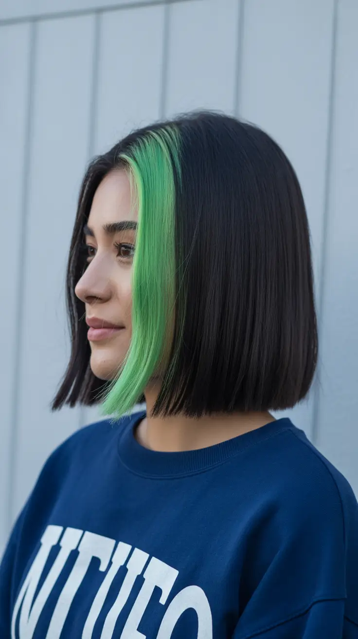 best spring haircuts for heart face shape 2026 Sleek Bob With Color Accent