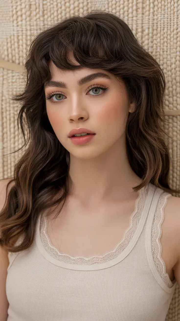 best spring haircuts for heart face shape 2026 Shaggy Medium Cut