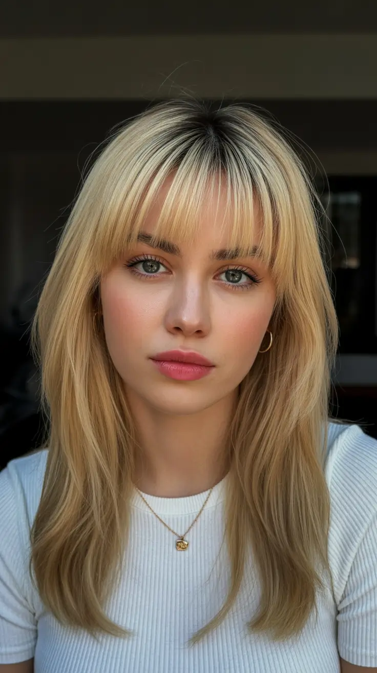 best spring haircuts for heart face shape 2026 Medium Layers With Bangs