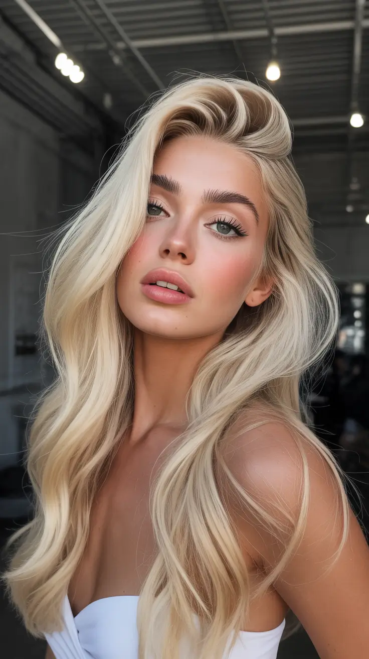 best spring haircuts for heart face shape 2026 Long Blonde Waves