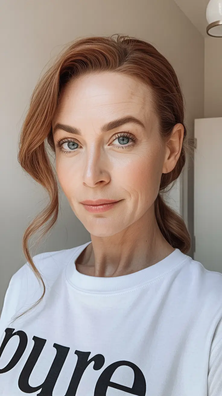 spring Haircuts Women Over 40 Elegant Low Pony With Romantic Face-Framing Wave