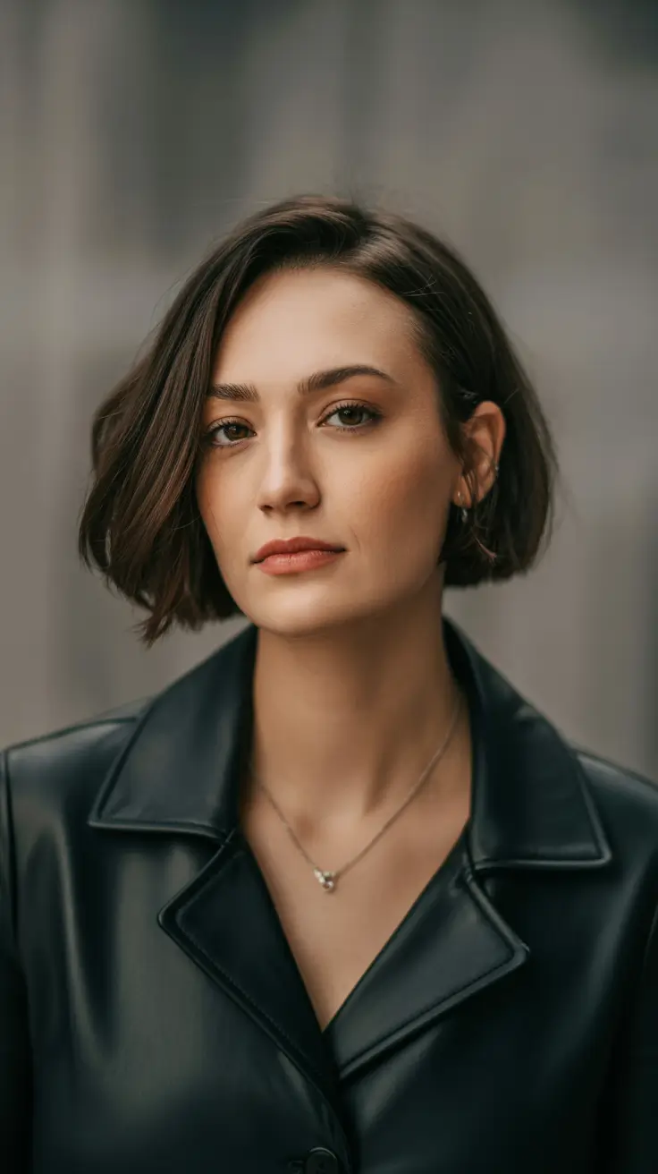 spring Haircuts Women Over 40 Modern Short Bob With Soft Angled Sweep