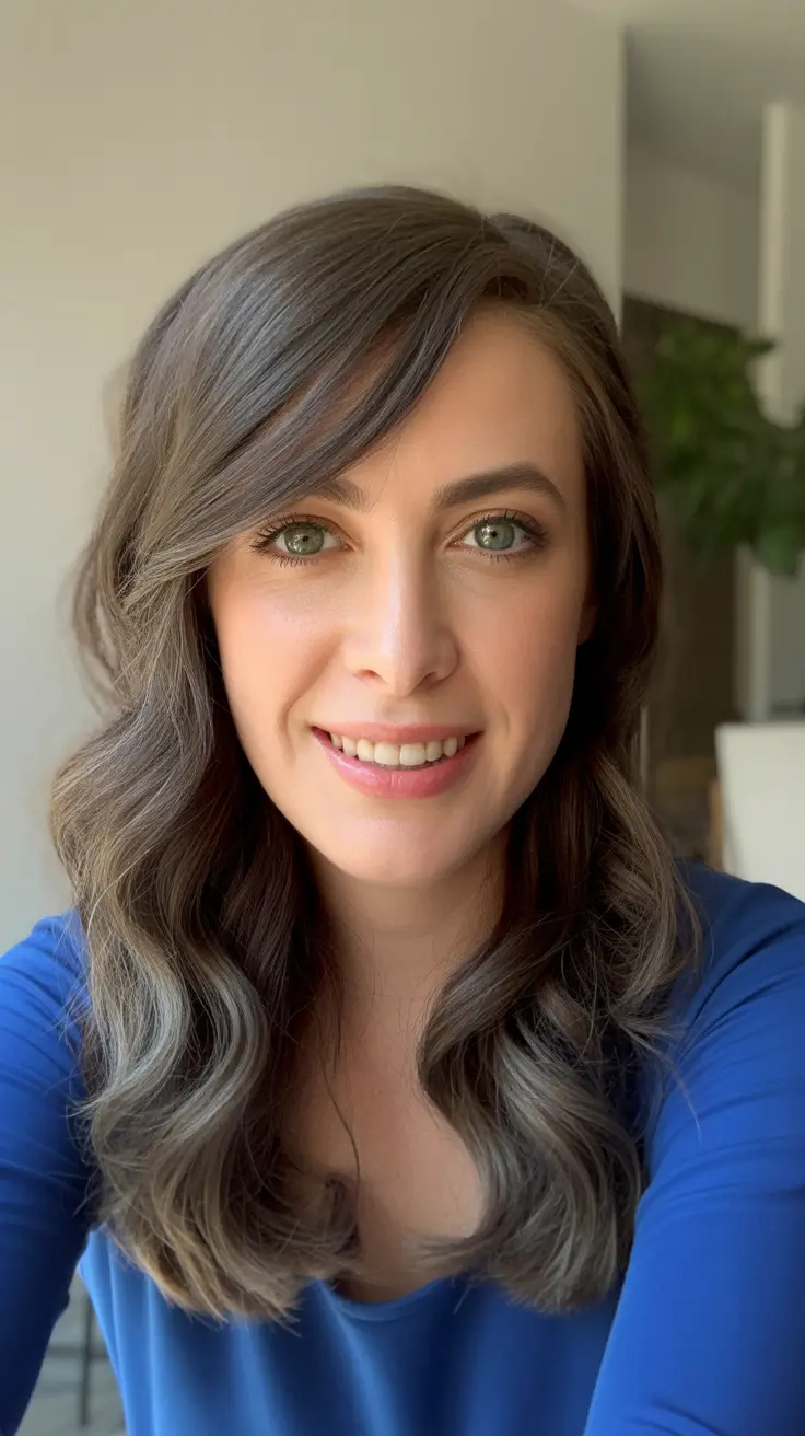 spring Haircuts Women Over 50 Polished Mid-Length Waves With Clean Side-Swept Bangs