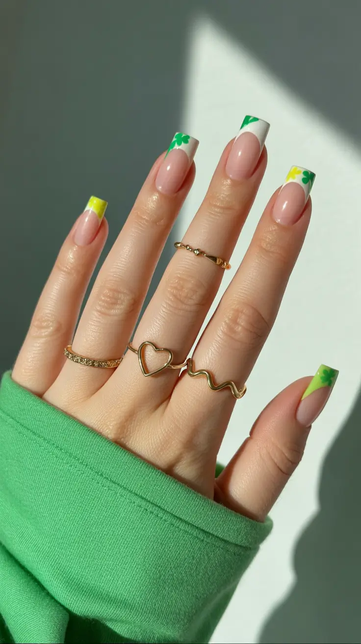 early spring nails 2026 Playful French Tips With a Spring Motif