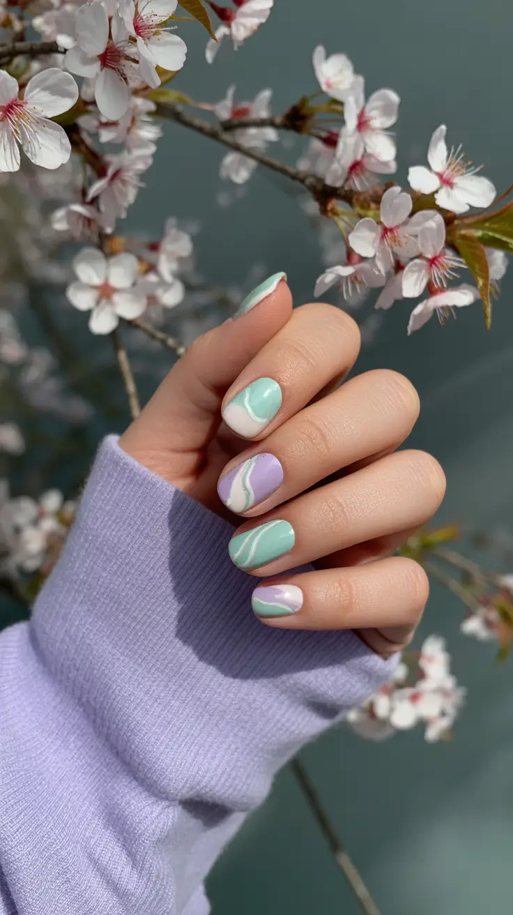 early spring nails 2026 Pastel Waves That Feel Like Fresh Air