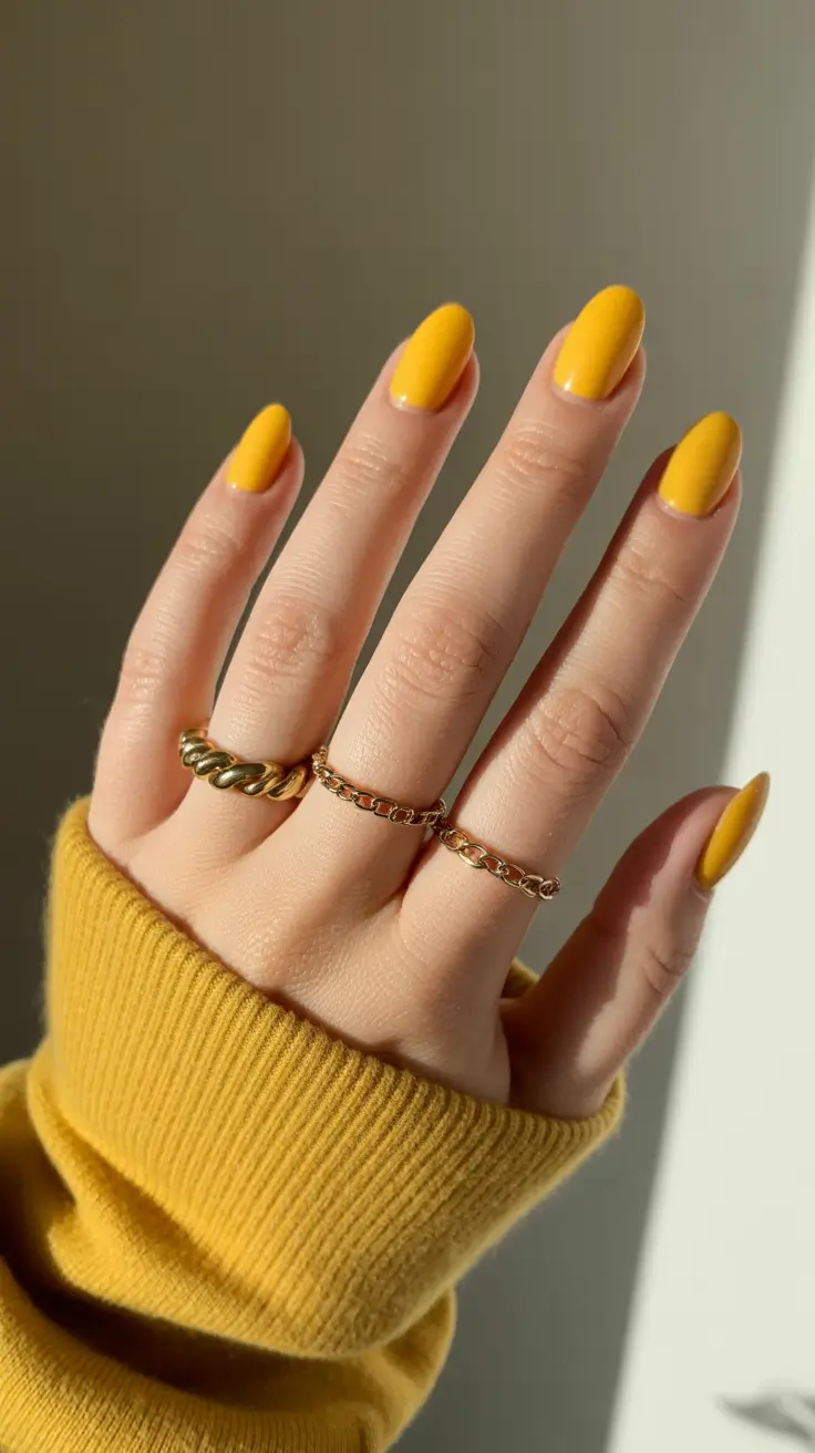early spring nails 2026 Yellow That Feels Like a Mood Booster