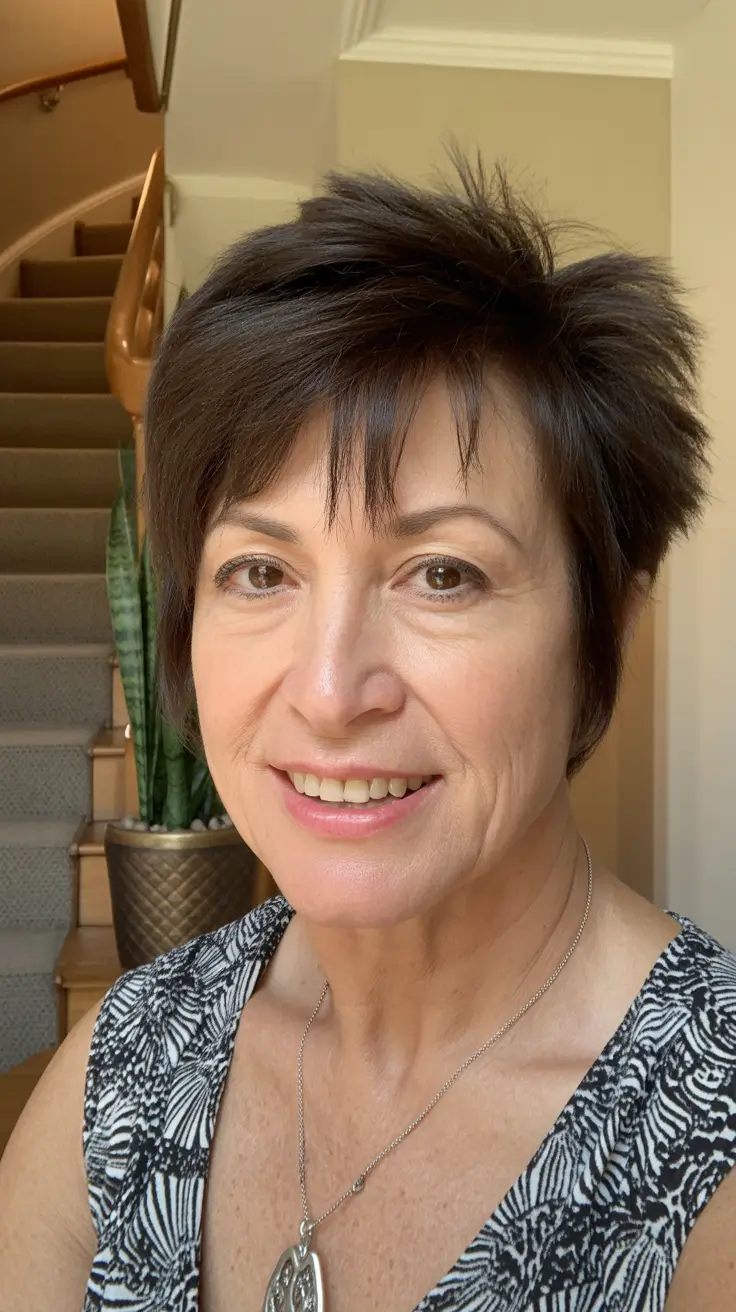 spring haircuts women over 60 Textured Shaggy Crop with Playful Edges