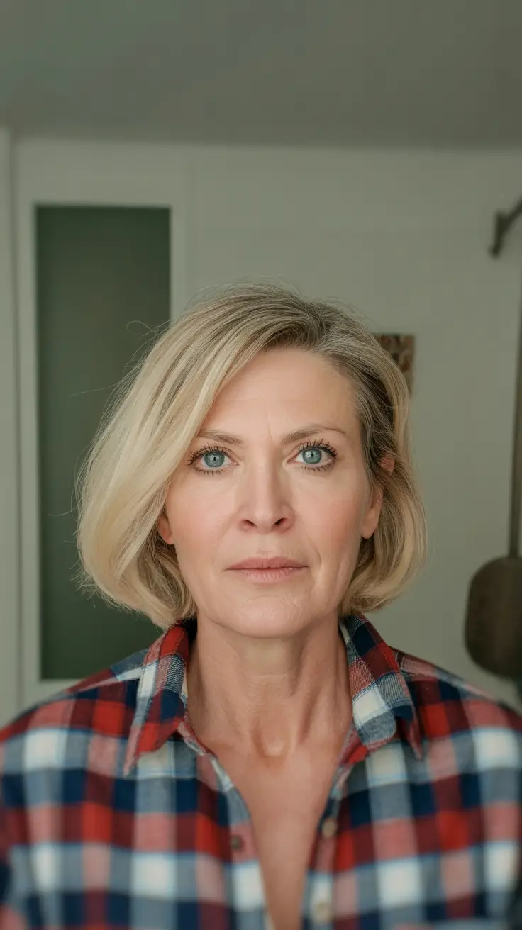 spring haircuts women over 60 Soft Blonde Bob with Light Spring Layers