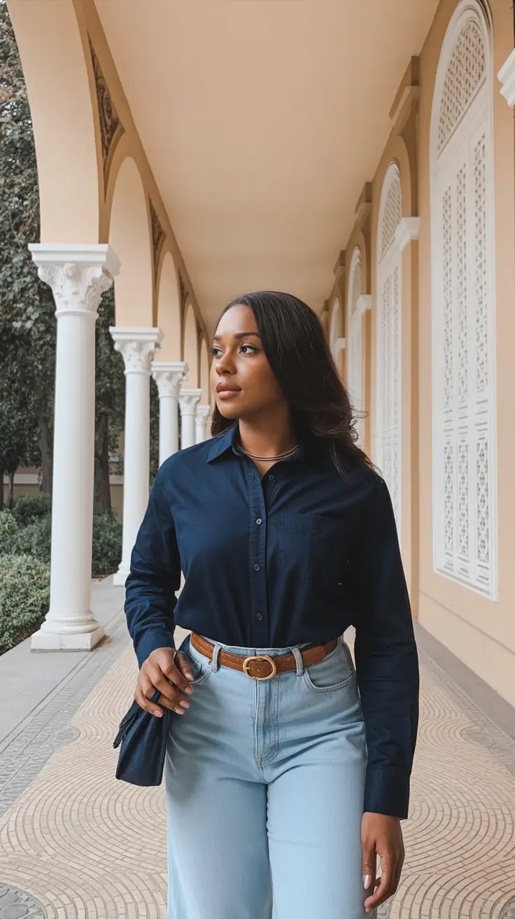 spring outfits black women 2026 Classic Navy with Spring Lightness