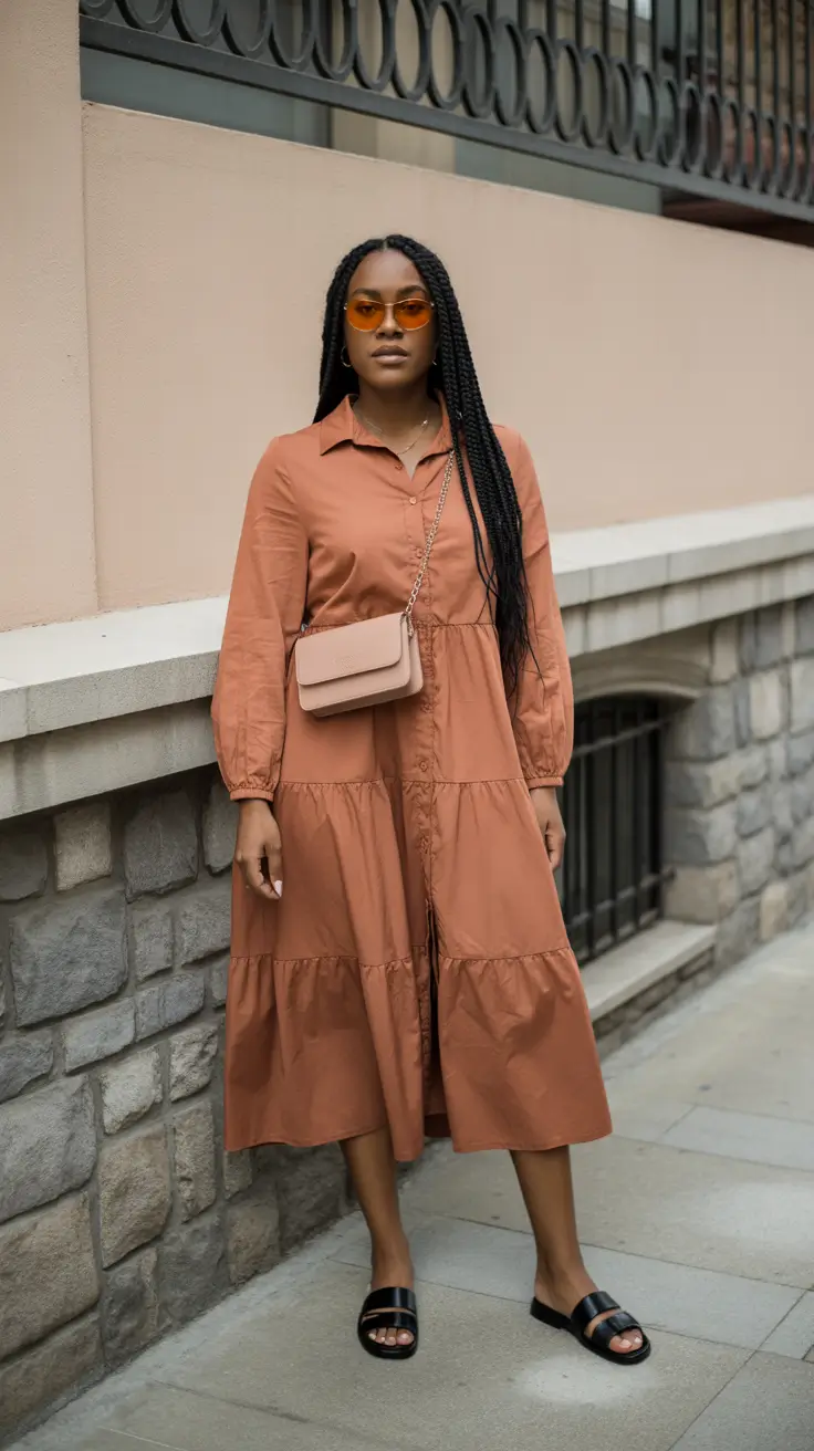 spring outfits black women 2026 Warm Terracotta for Easy Daywear