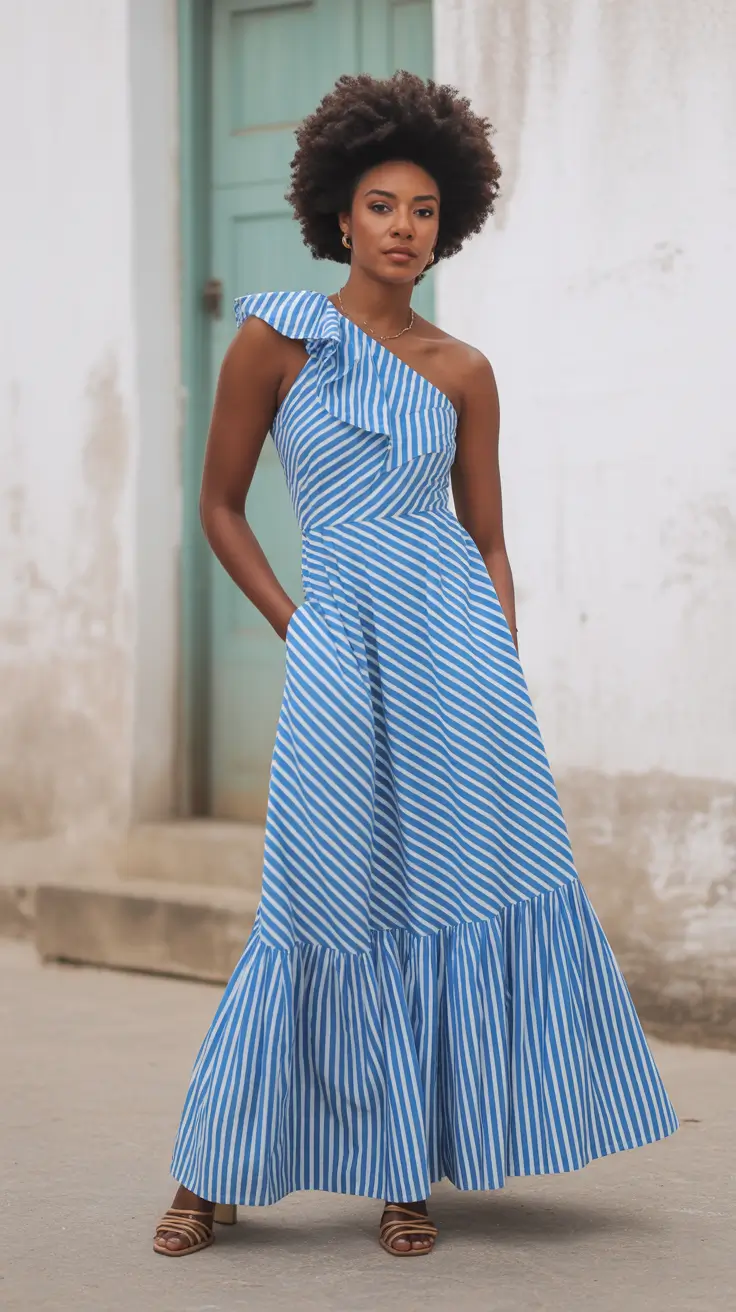 spring outfits black women 2026 Striped Elegance for Spring Days