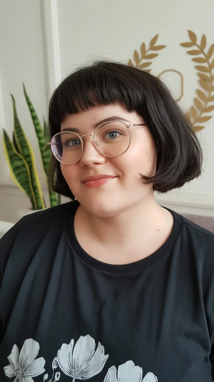 spring haircuts for chubby faces 2026 Rounded French Bob