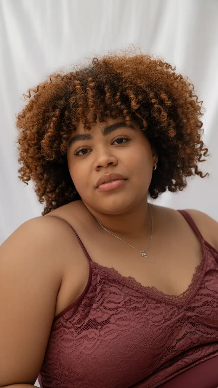 spring haircuts for chubby faces 2026 Rounded Curly Afro