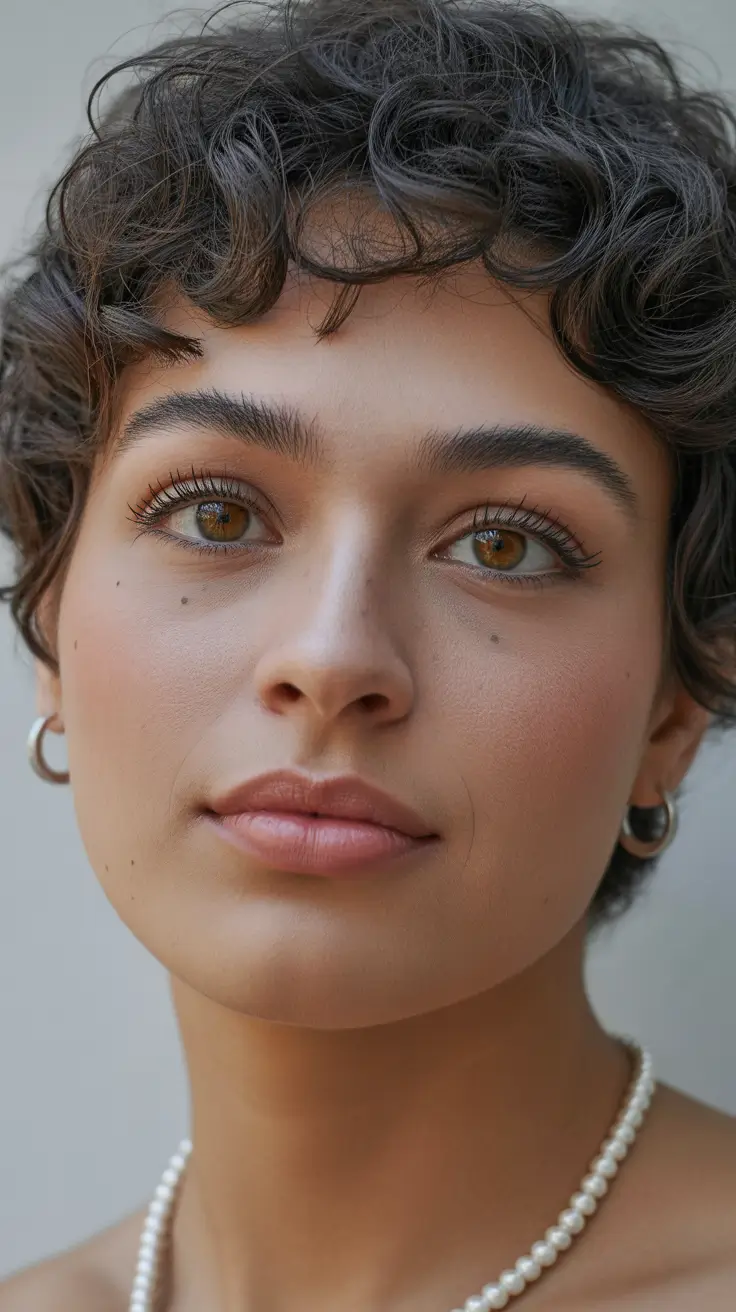 spring haircuts for chubby faces 2026 Pixie Curl Crop