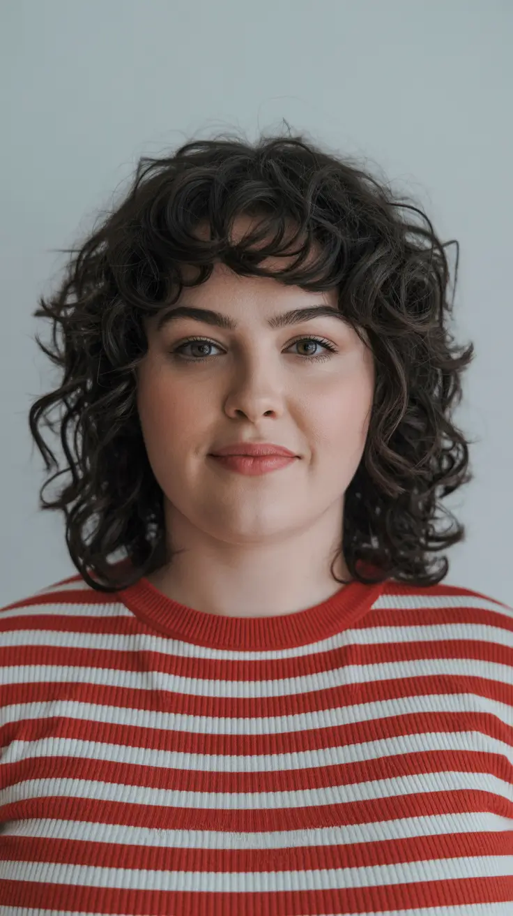 spring haircuts for chubby faces 2026 Curly Shag