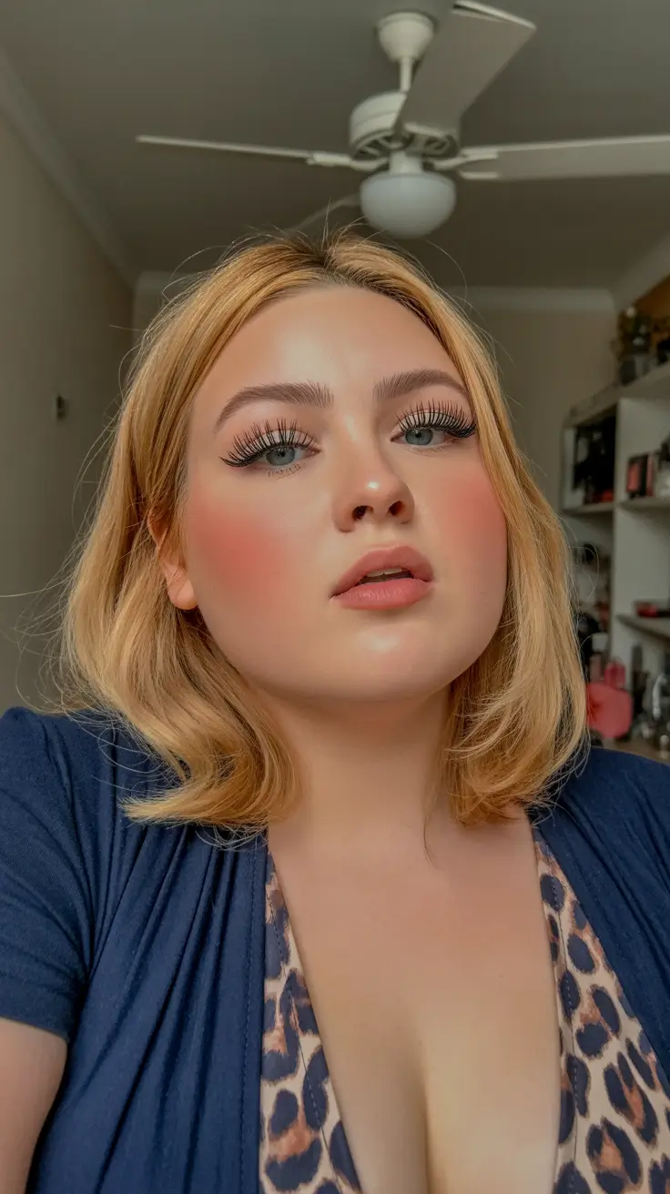 spring haircuts for chubby faces 2026 Warm Blonde Bob