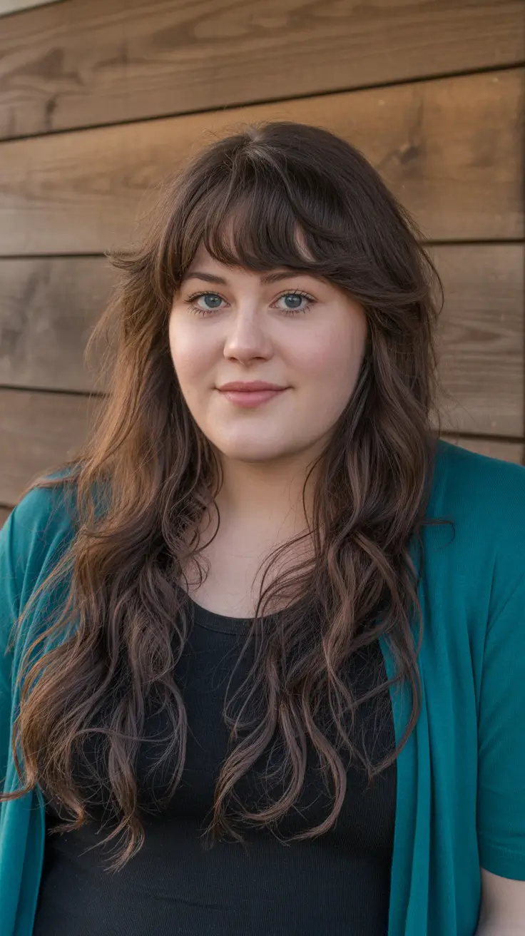 spring haircuts for chubby faces 2026 Long Layered Waves