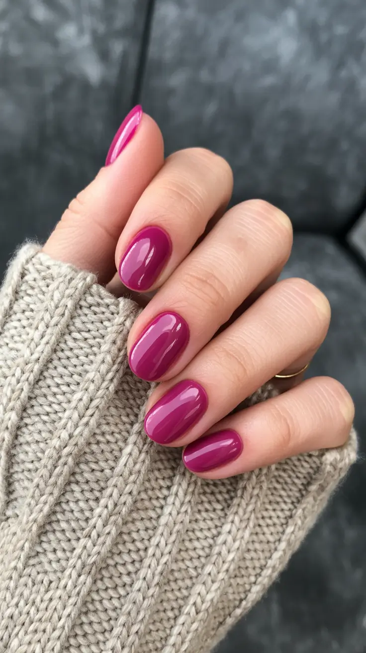bright spring nails 2026 Glossy Berry Pink Perfection