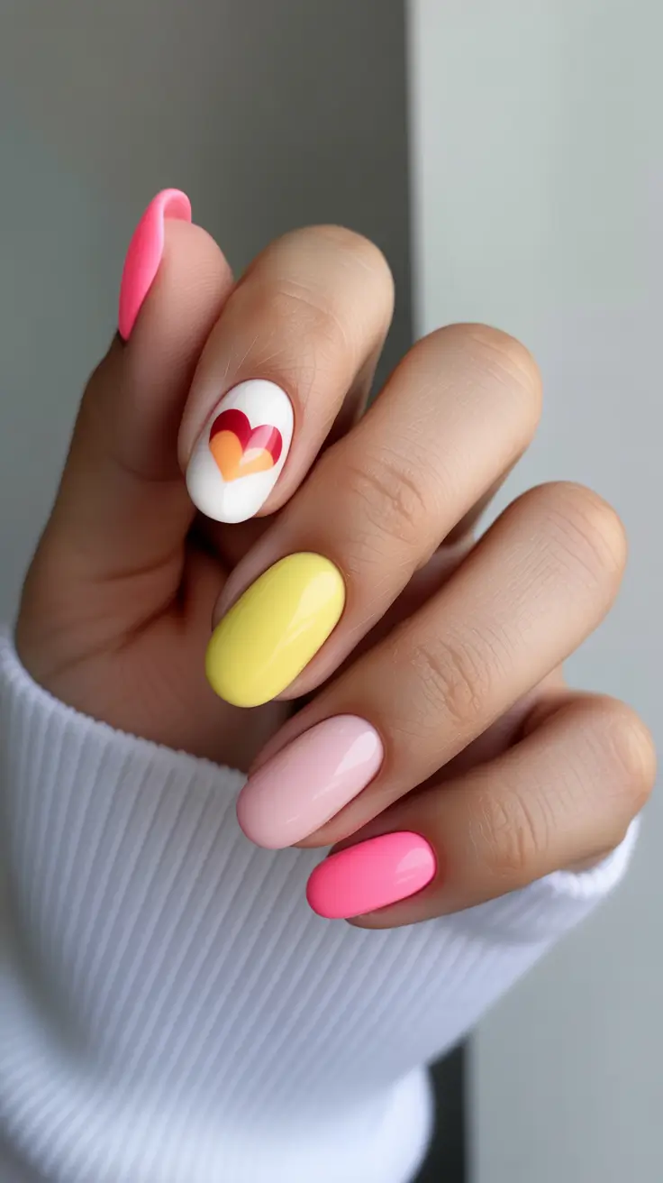 spring nail colors 2026 Spring Sorbet Hearts