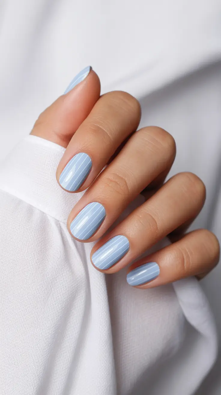 gorgeous spring nails 2026 Soft Sky Stripes for a Clean Spring Mood