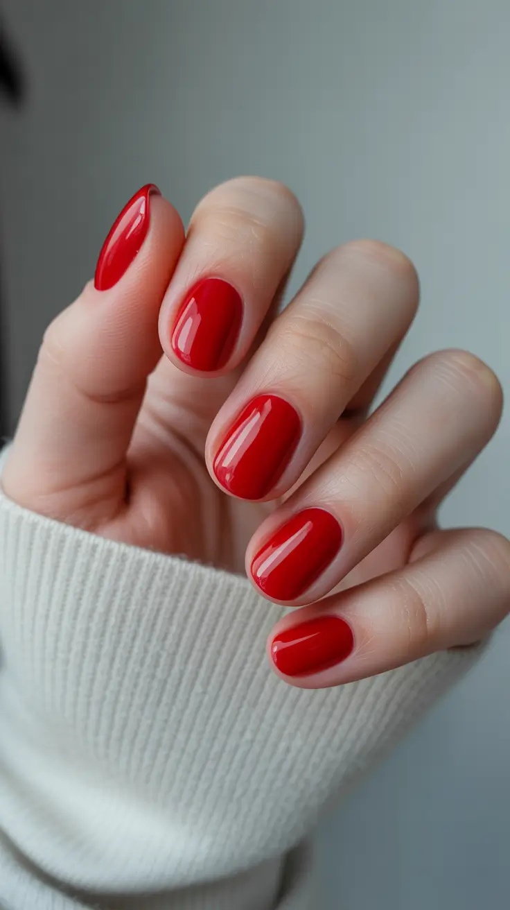 gorgeous spring nails 2026 Classic Red Gloss for the Minimal Spring Mood