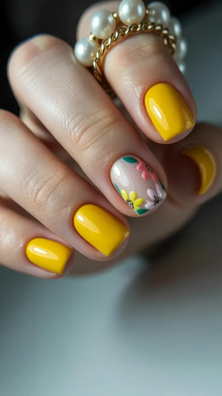 march nail colors 2026 Sunny Petals For An Early Spring Mood