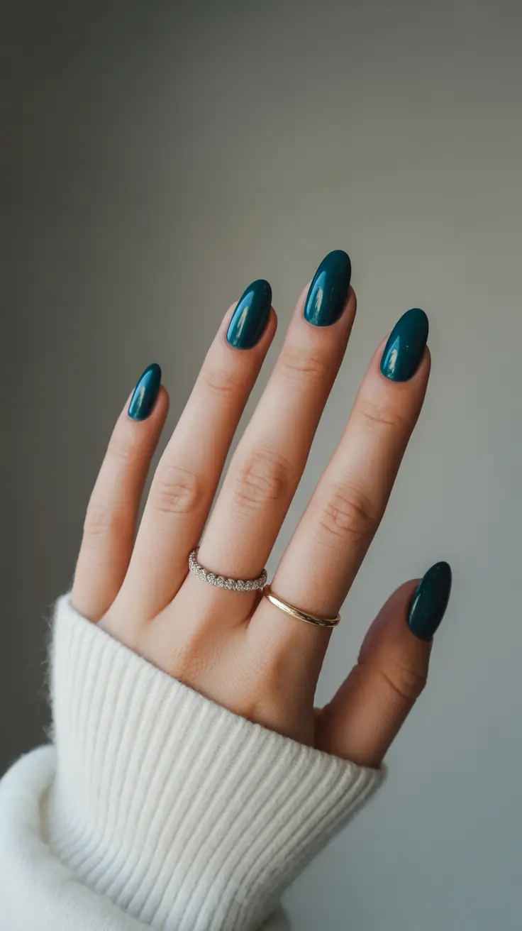march nail colors 2026 Deep Teal Calm With a Modern Spring Edge