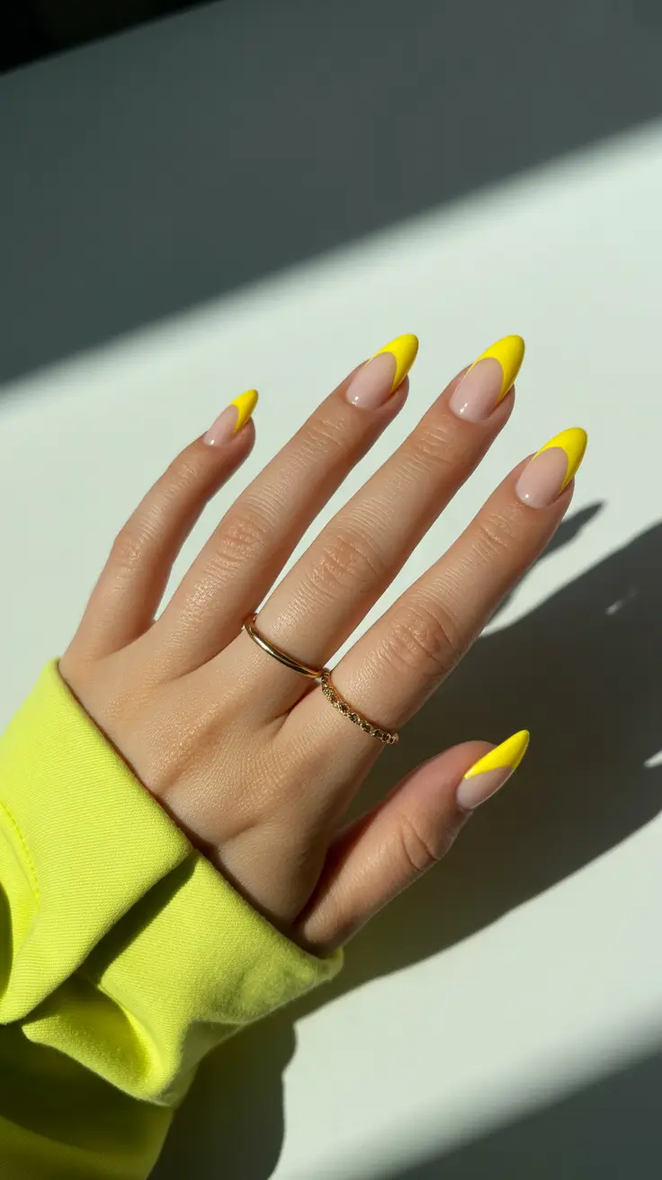 March Nails - spring Ideas 2026 Sunbeam French Almond