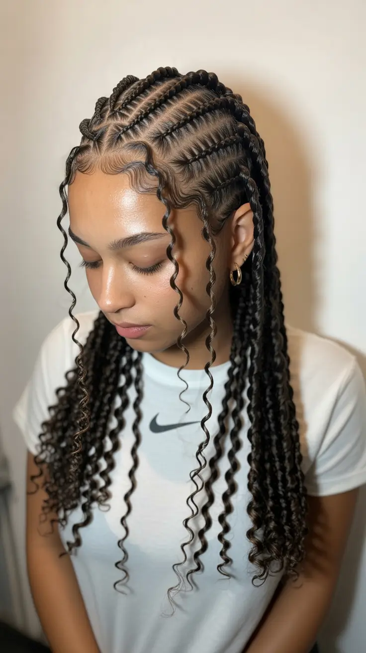 modern spring braids hairstyle 2026 Defined Cornrow Spring Braids With Natural Movement