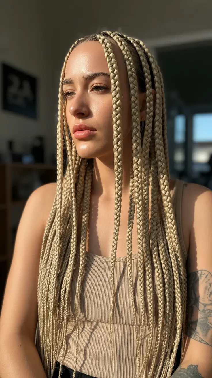 modern spring braids hairstyle 2026 Long Blonde Spring Twist Energy With a Modern Edge