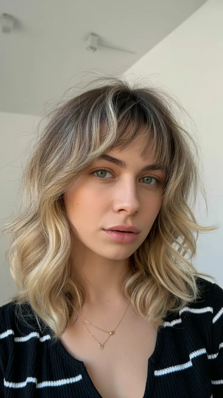 modern spring mid length haircut 2026 blonde layers